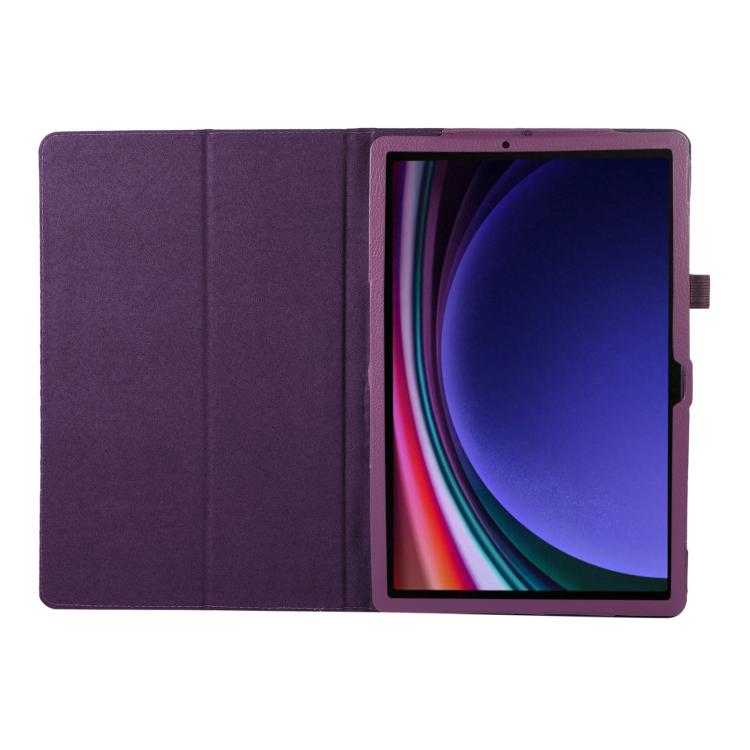 For Samsung Galaxy Tab S11 Litchi Texture Leather Tablet Case with Holder