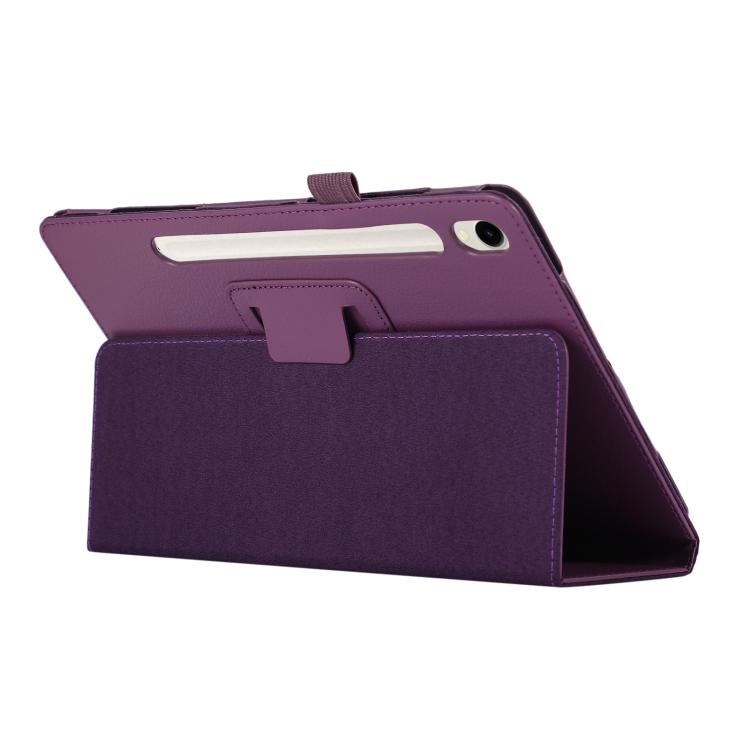 For Samsung Galaxy Tab S11 Litchi Texture Leather Tablet Case with Holder