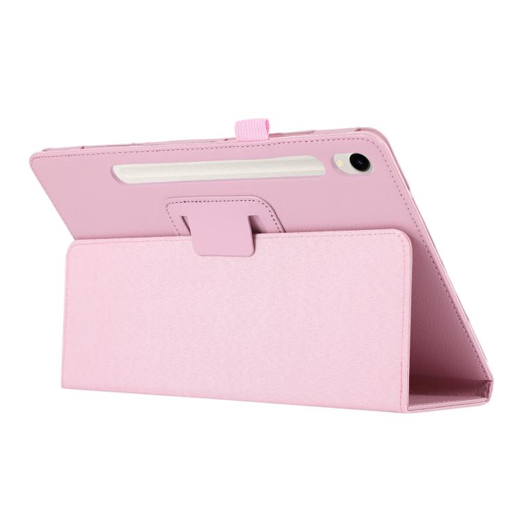 For Samsung Galaxy Tab S11 Litchi Texture Leather Tablet Case with Holder