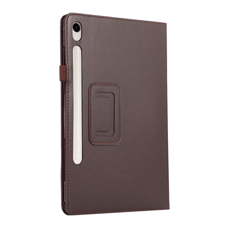 For Samsung Galaxy Tab S11 Litchi Texture Leather Tablet Case with Holder