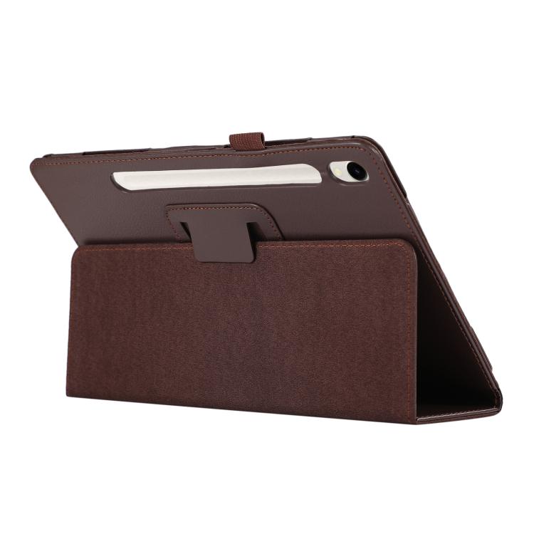 For Samsung Galaxy Tab S11 Litchi Texture Leather Tablet Case with Holder