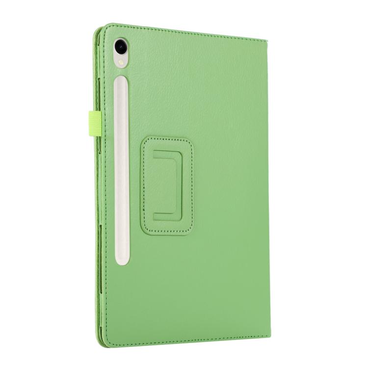 For Samsung Galaxy Tab S11 Litchi Texture Leather Tablet Case with Holder