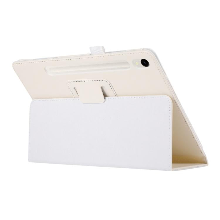 For Samsung Galaxy Tab S11 Litchi Texture Leather Tablet Case with Holder