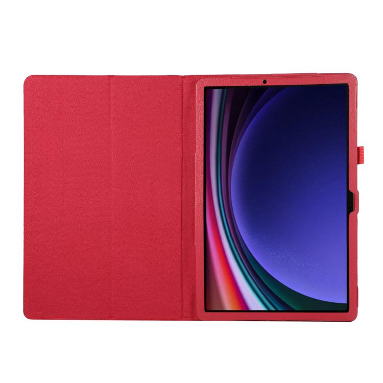 For Samsung Galaxy Tab S11 Litchi Texture Leather Tablet Case with Holder