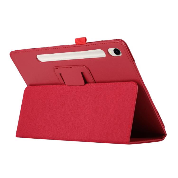 For Samsung Galaxy Tab S11 Litchi Texture Leather Tablet Case with Holder