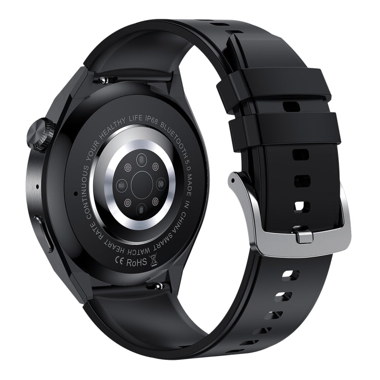 HDT MAX 1.60 inch Black Dial Silicone Band IP68 Waterproof Smart Watch Support Bluetooth Call(Black)