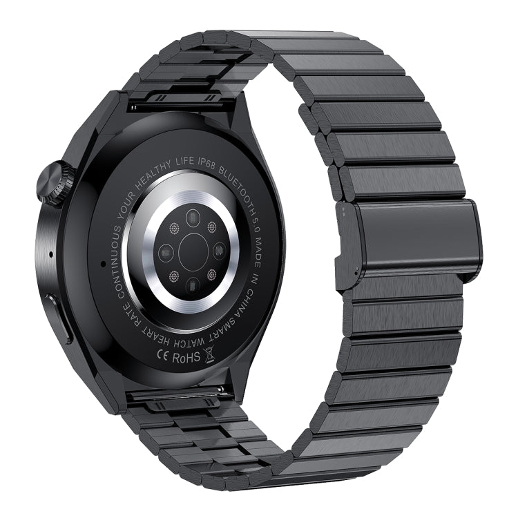 HDT MAX 1.60 inch Black Dial Bamboo Steel Band IP68 Waterproof Smart Watch Support Bluetooth Call(Black)