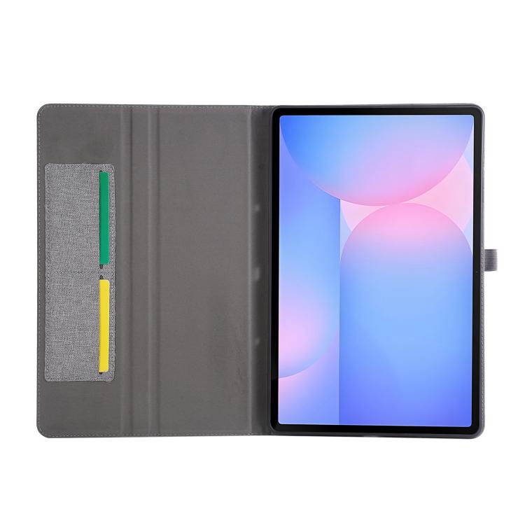 For Samsung Galaxy Tab S10 FE+ Fabric Texture Horizontal Flip Leather Tablet Case