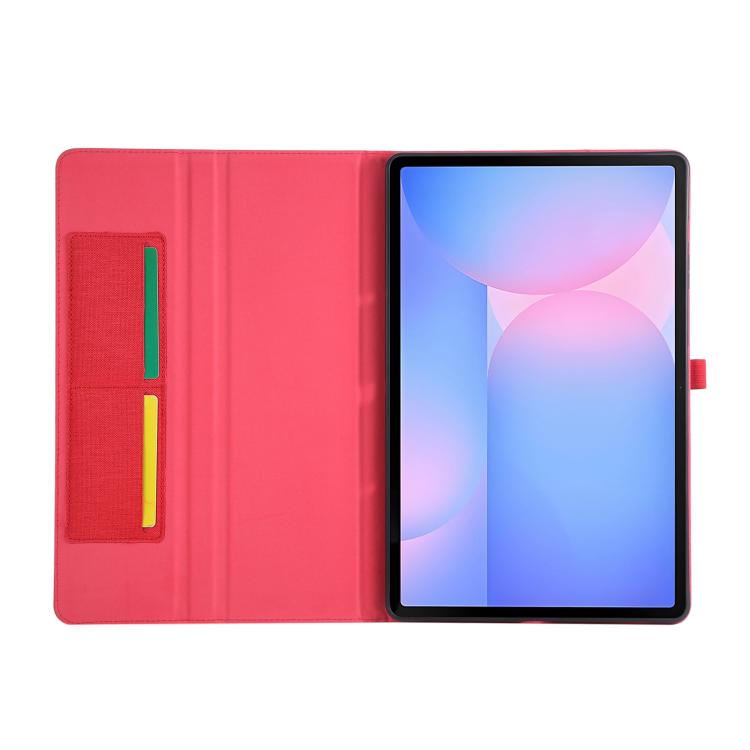 For Samsung Galaxy Tab S10 FE+ Fabric Texture Horizontal Flip Leather Tablet Case