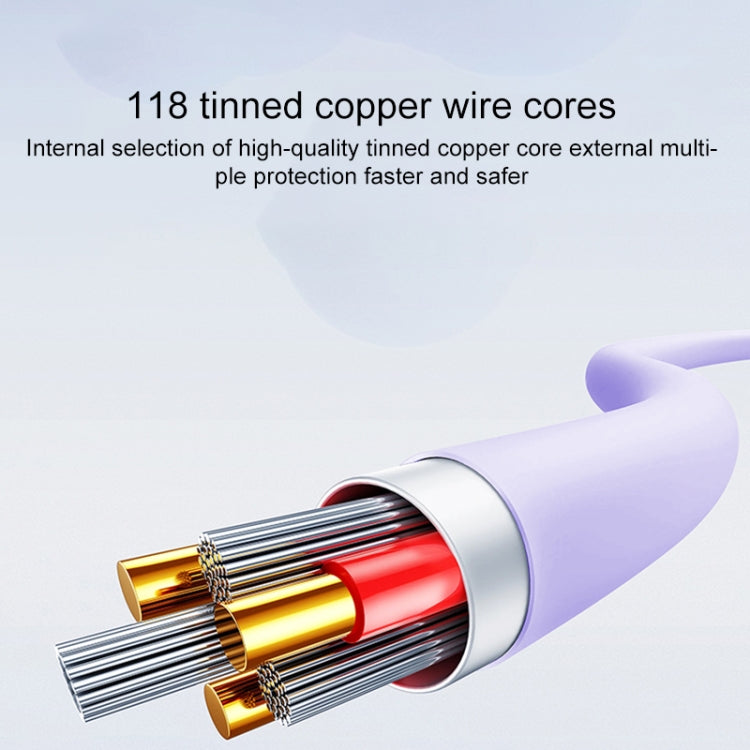 Yesido CA152 PD 60W USB-C / Type-C to USB-C / Type-C Silicone Charging Data Cable, Length: 1m(Purple)