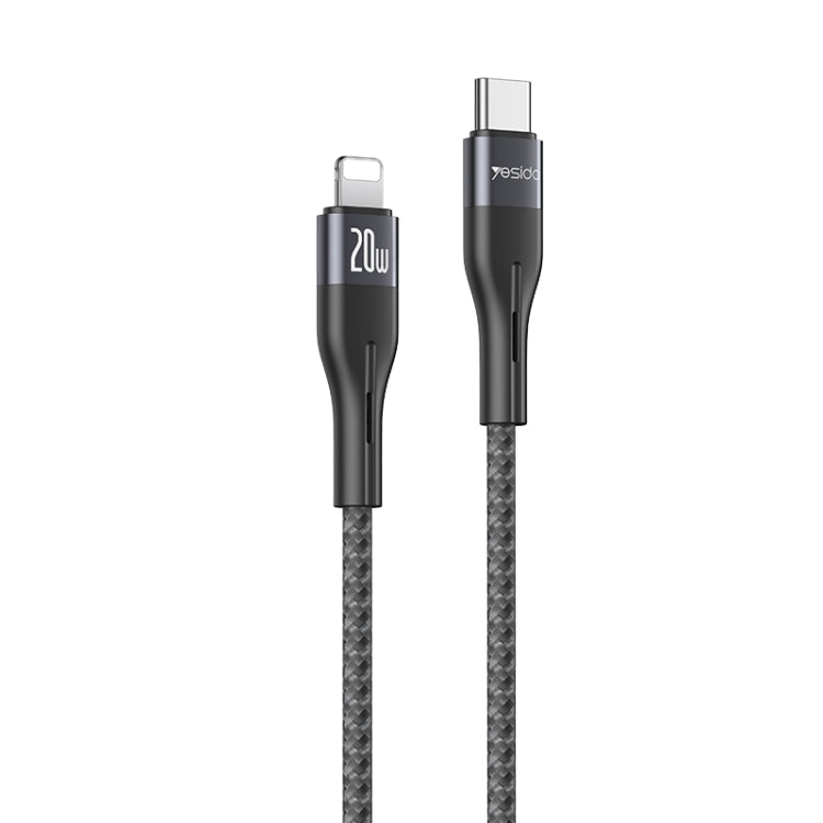 Yesido CA155 PD 20W USB-C / Type-C to 8 Pin Charging Data Cable, Length: 1m(Black)