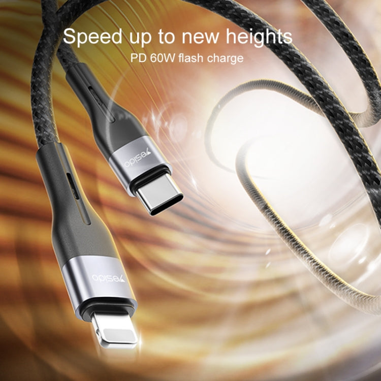 Yesido CA156 PD 60W USB-C / Type-C to USB-C / Type-C Charging Data Cable, Length: 1m(Black)