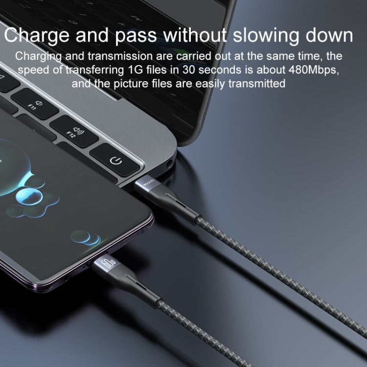 Yesido CA156 PD 60W USB-C / Type-C to USB-C / Type-C Charging Data Cable, Length: 1m(Black)