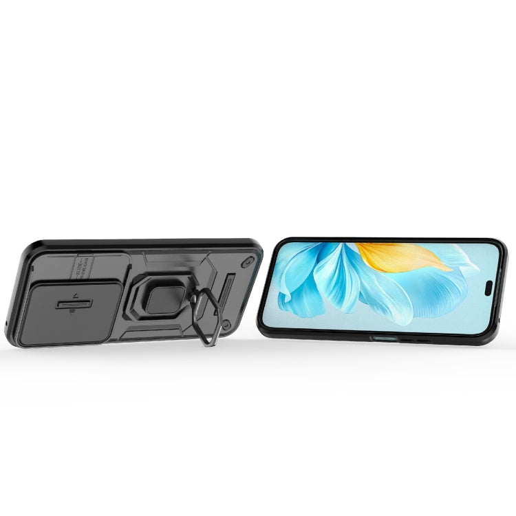 For Honor 200 Lite Global Sliding Camshield TPU + PC Shockproof Phone Case with Holder