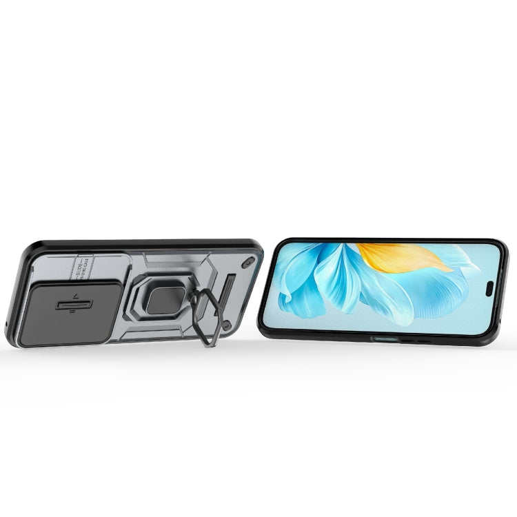 For Honor 200 Lite Global Sliding Camshield TPU + PC Shockproof Phone Case with Holder