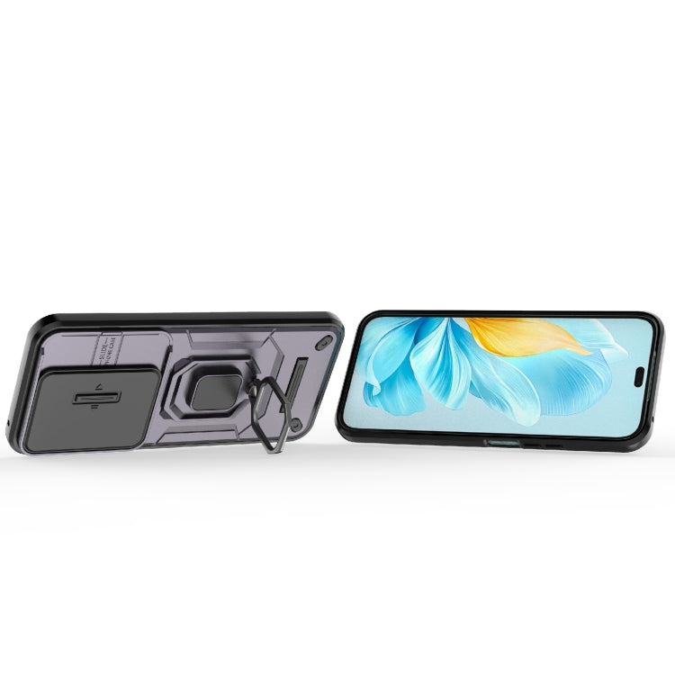 For Honor 200 Lite Global Sliding Camshield TPU + PC Shockproof Phone Case with Holder