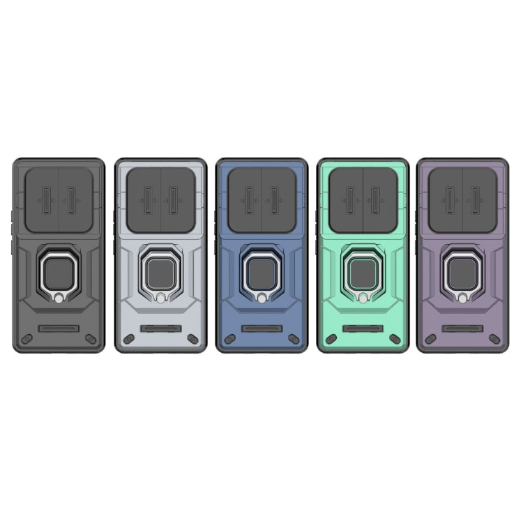 For Honor X60 Pro 5G Sliding Camshield TPU + PC Shockproof Phone Case with Holder