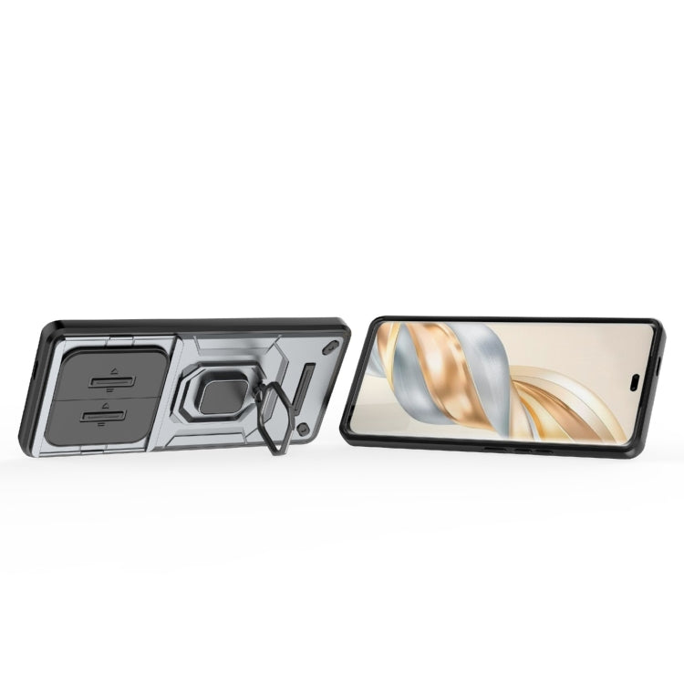 For Honor X60 Pro 5G Sliding Camshield TPU + PC Shockproof Phone Case with Holder