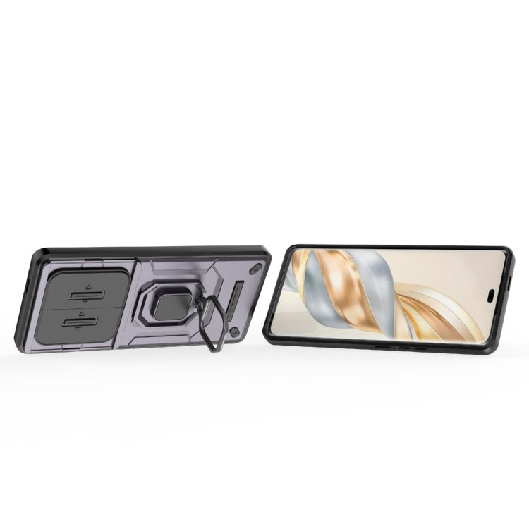 For Honor X60 Pro 5G Sliding Camshield TPU + PC Shockproof Phone Case with Holder