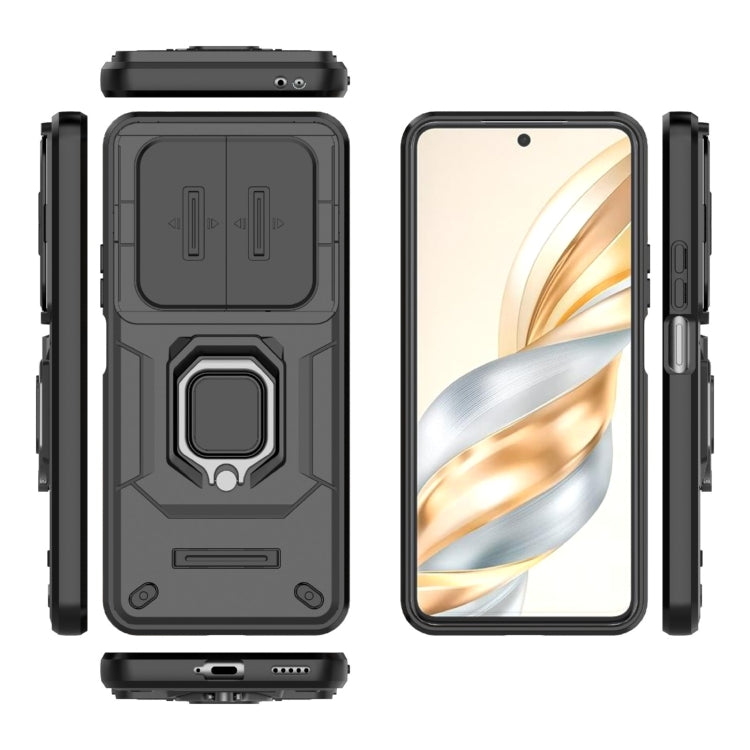 For Honor X60 5G Sliding Camshield TPU + PC Shockproof Phone Case with Holder