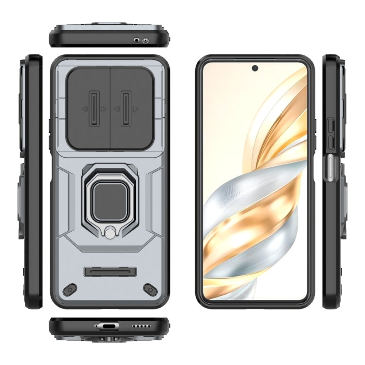 For Honor X60 5G Sliding Camshield TPU + PC Shockproof Phone Case with Holder