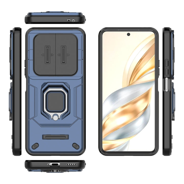 For Honor X60 5G Sliding Camshield TPU + PC Shockproof Phone Case with Holder