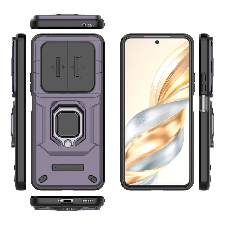 For Honor X60 5G Sliding Camshield TPU + PC Shockproof Phone Case with Holder