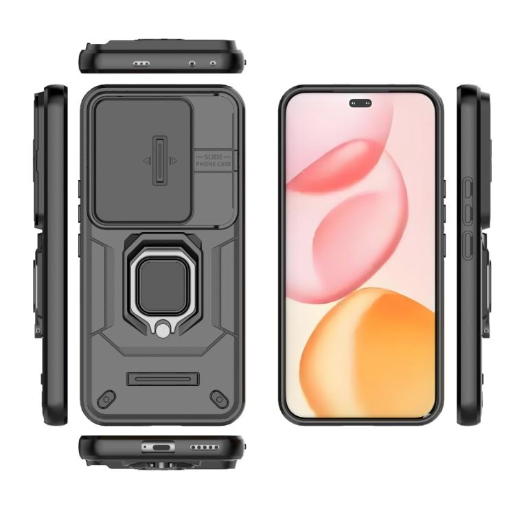 For Honor 400 Pro 5G Global 160.8mm Sliding Camshield TPU + PC Shockproof Phone Case with Holder