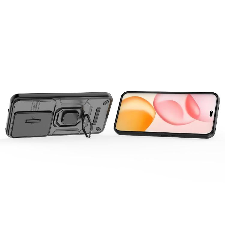 For Honor 400 Pro 5G Global 160.8mm Sliding Camshield TPU + PC Shockproof Phone Case with Holder