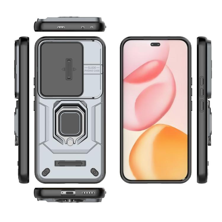 For Honor 400 Pro 5G Global 160.8mm Sliding Camshield TPU + PC Shockproof Phone Case with Holder