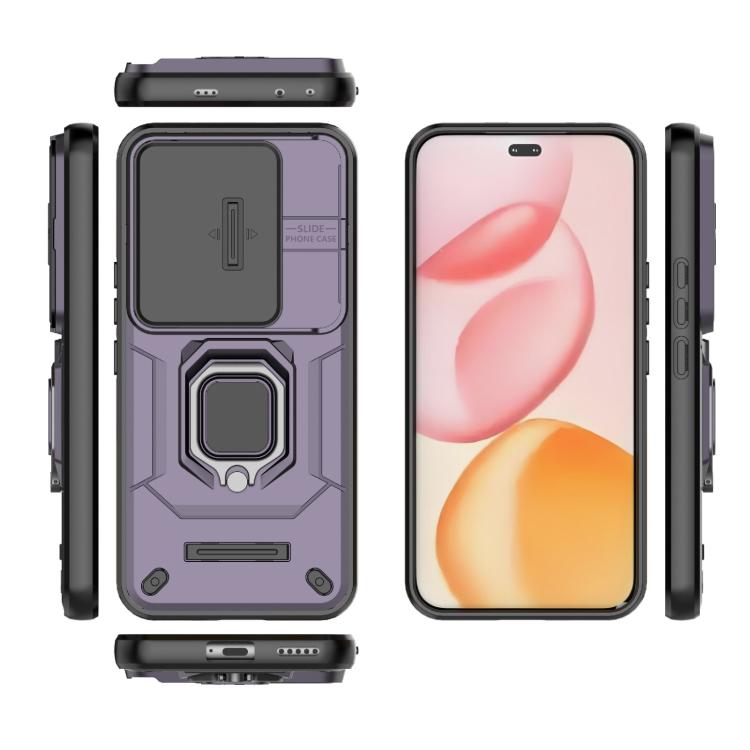 For Honor 400 Pro 5G Global 160.8mm Sliding Camshield TPU + PC Shockproof Phone Case with Holder