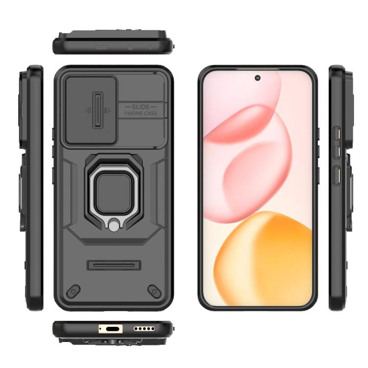 For Honor 400 5G Global 156.5mm Sliding Camshield TPU + PC Shockproof Phone Case with Holder