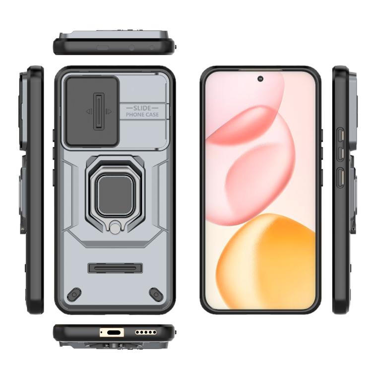 For Honor 400 5G Global 156.5mm Sliding Camshield TPU + PC Shockproof Phone Case with Holder