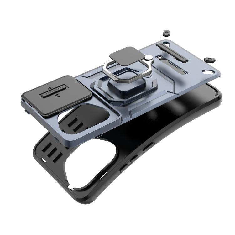 For Honor 400 5G Global 156.5mm Sliding Camshield TPU + PC Shockproof Phone Case with Holder