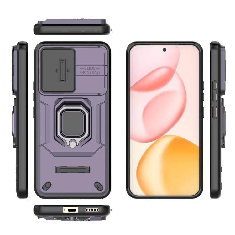 For Honor 400 5G Global 156.5mm Sliding Camshield TPU + PC Shockproof Phone Case with Holder