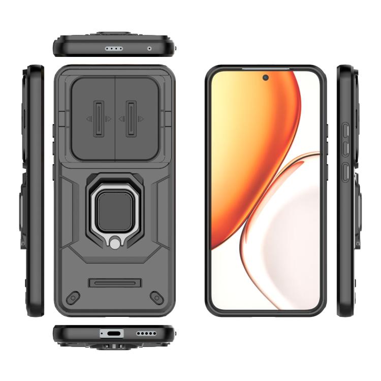 For Honor X70 5G Sliding Camshield TPU + PC Shockproof Phone Case with Holder