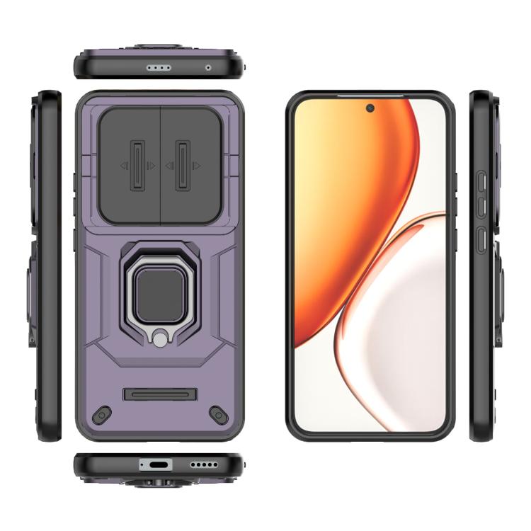 For Honor X70 5G Sliding Camshield TPU + PC Shockproof Phone Case with Holder