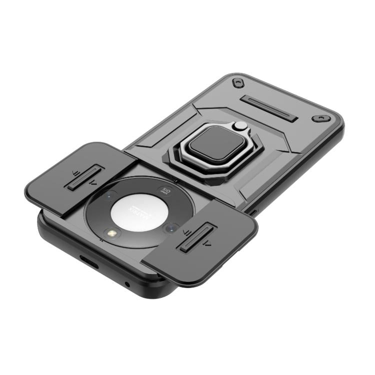 For Honor X70 5G Sliding Camshield TPU + PC Shockproof Phone Case with Holder