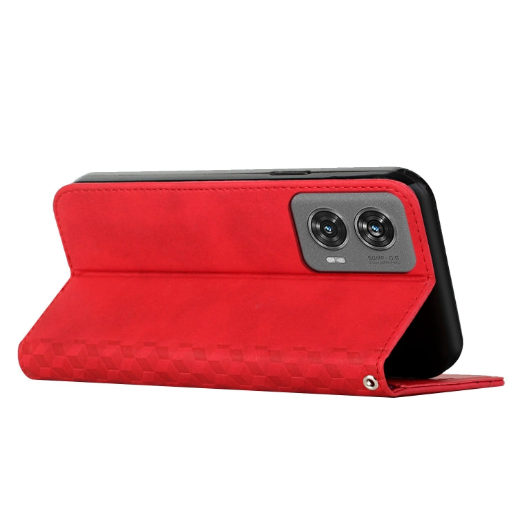 For Motorola Edge 50 Fusion Diamond Splicing Skin Feel Magnetic Leather Phone Case