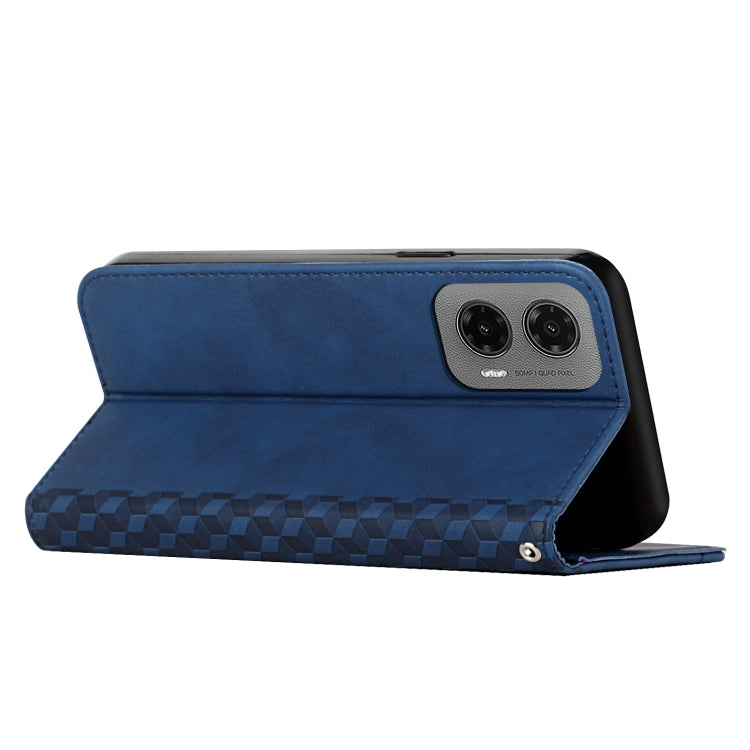 For Motorola Moto G35 Diamond Splicing Skin Feel Magnetic Leather Phone Case