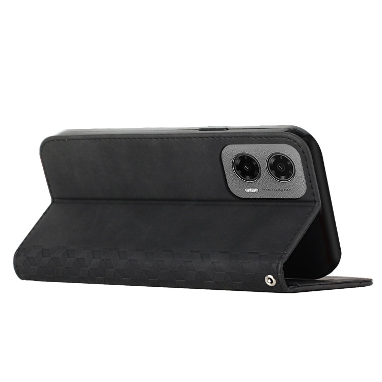 For Motorola Moto G35 Diamond Splicing Skin Feel Magnetic Leather Phone Case