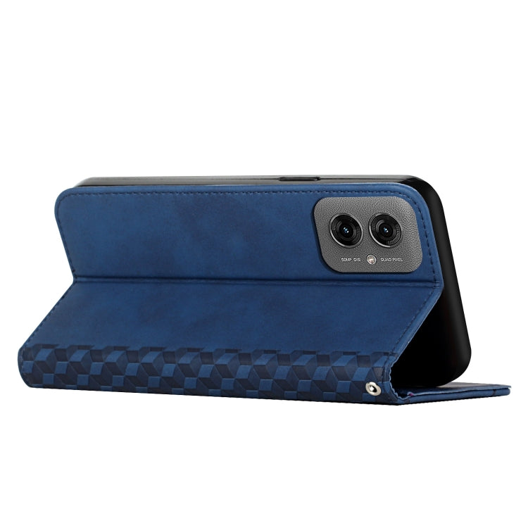 For Motorola Moto G55 Diamond Splicing Skin Feel Magnetic Leather Phone Case