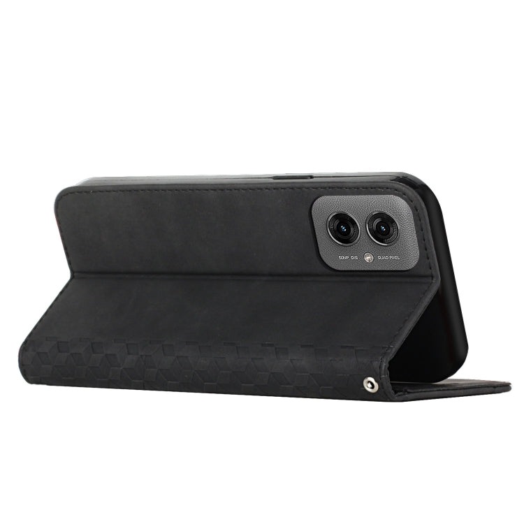 For Motorola Moto G55 Diamond Splicing Skin Feel Magnetic Leather Phone Case