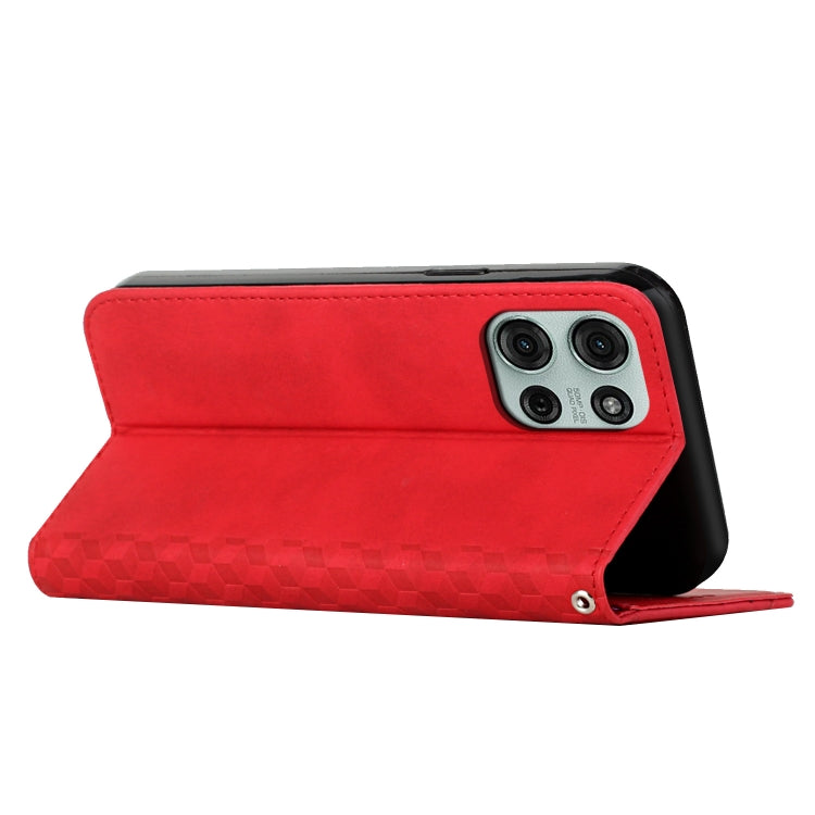 For Motorola Moto G75 Diamond Splicing Skin Feel Magnetic Leather Phone Case