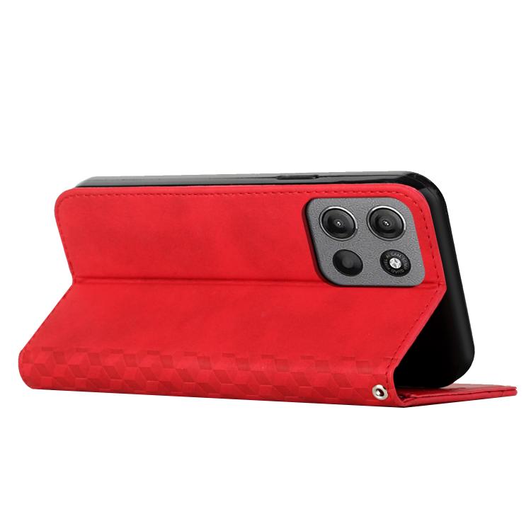 For Motorola Moto G15 Diamond Splicing Skin Feel Magnetic Leather Phone Case