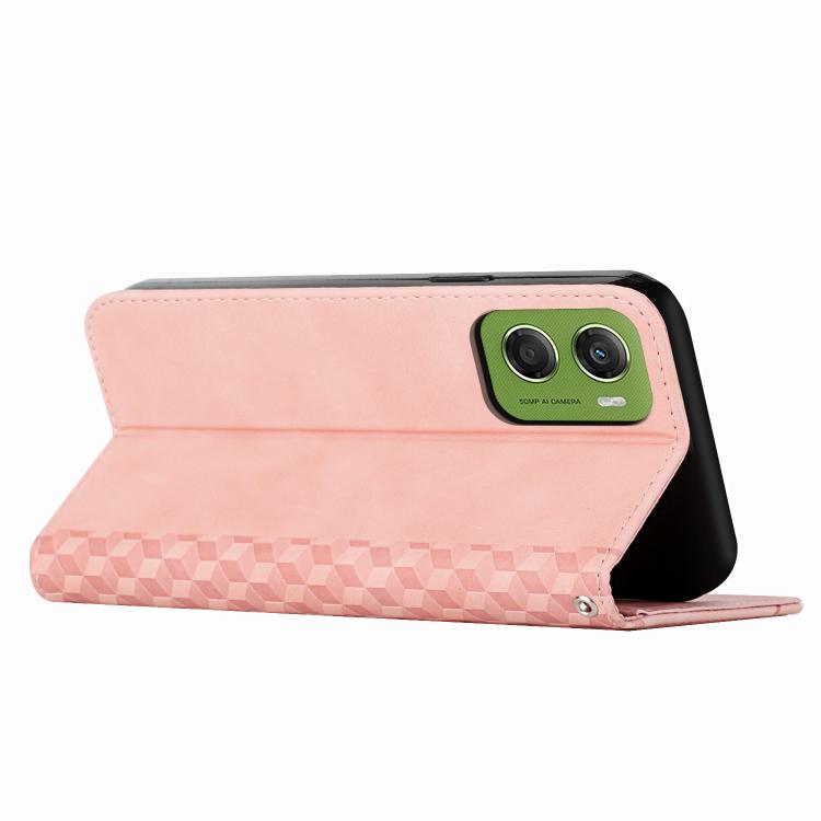 For Motorola Moto G06 4G Diamond Splicing Skin Feel Magnetic Leather Phone Case