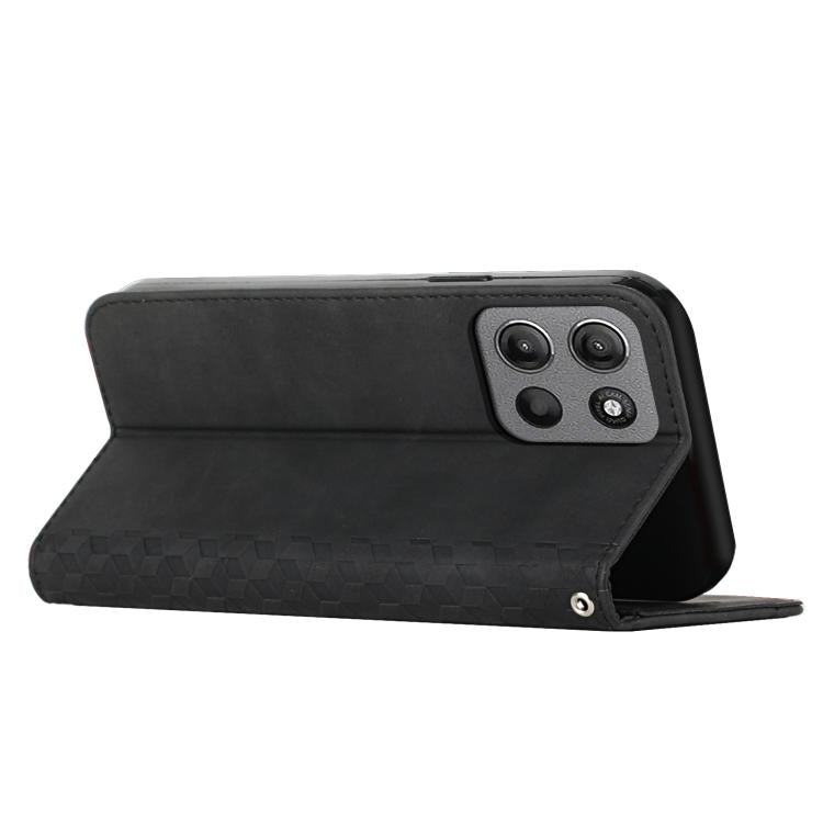 For Motorola Moto G17 / G17 Power 4G Diamond Splicing Skin Feel Magnetic Leather Phone Case