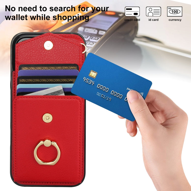 For iPhone 16 Pro Max Ring Holder RFID Card Slot Phone Case