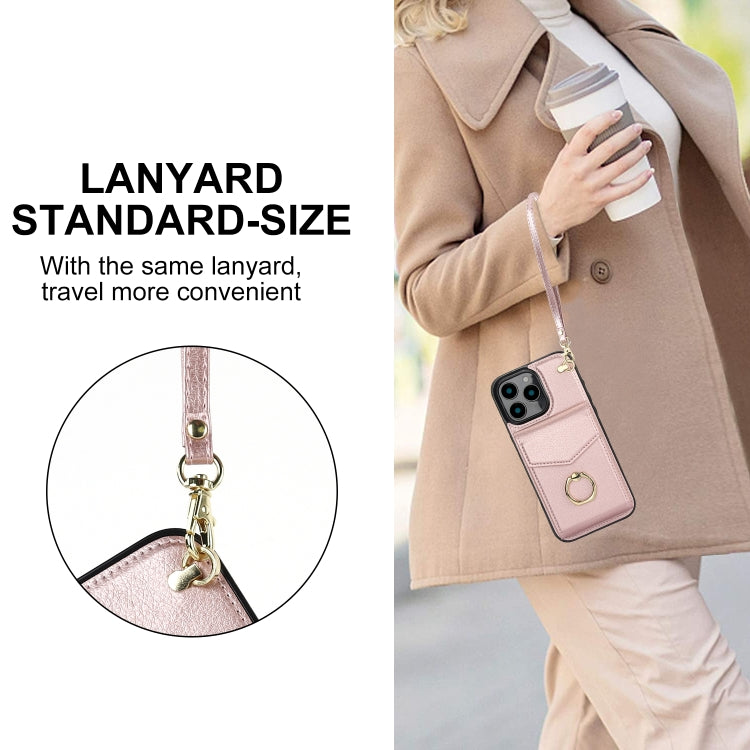 For iPhone 16 Pro Max Ring Holder RFID Card Slot Phone Case