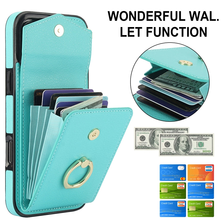 For iPhone 16 Pro Max Ring Holder RFID Card Slot Phone Case